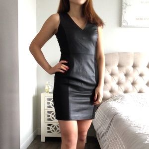 Banana Republic Sheath Leather panel dress